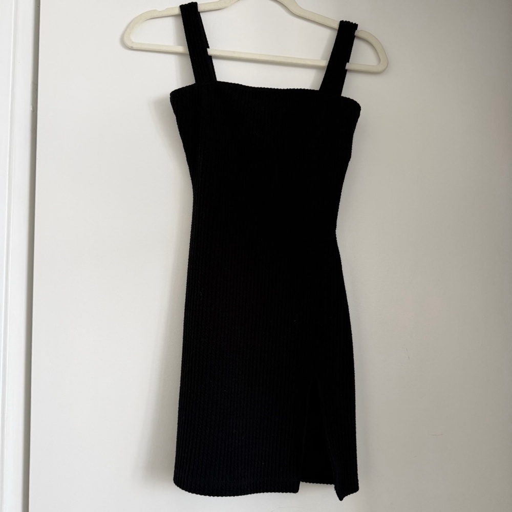 Motel Bodycon Dress In Rib Black - Picture 2 of 3